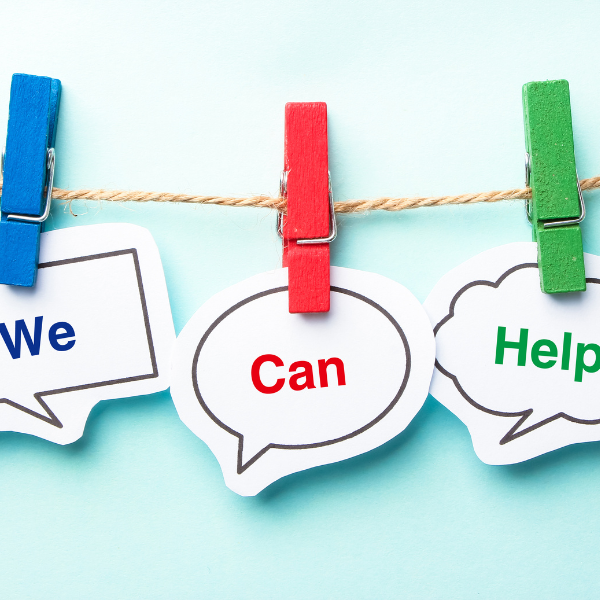 A clothesline with three clothespins that are blue, red, and green. Clipped to the blue is the word "we". Clipped to the red is the word "can", clipped to the green is the word "help". This image depicts the fact that DelawareHomeLoanPros.com can help people secure home loans in the state of Delaware.